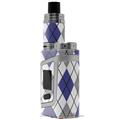 Skin Decal Wraps for Smok AL85 Alien Baby Argyle Blue and Gray VAPE NOT INCLUDED