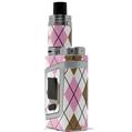Skin Decal Wraps for Smok AL85 Alien Baby Argyle Pink and Brown VAPE NOT INCLUDED