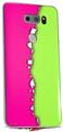 WraptorSkinz Skin Decal Wrap compatible with LG V30 Ripped Colors Hot Pink Neon Green