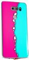 WraptorSkinz Skin Decal Wrap compatible with LG V30 Ripped Colors Hot Pink Neon Teal