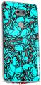 WraptorSkinz Skin Decal Wrap compatible with LG V30 Scattered Skulls Neon Teal