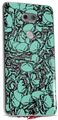 WraptorSkinz Skin Decal Wrap compatible with LG V30 Scattered Skulls Seafoam Green