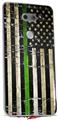 WraptorSkinz Skin Decal Wrap compatible with LG V30 Painted Faded and Cracked Green Line USA American Flag