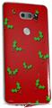 WraptorSkinz Skin Decal Wrap compatible with LG V30 Christmas Holly Leaves on Red
