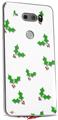 WraptorSkinz Skin Decal Wrap compatible with LG V30 Christmas Holly Leaves on White