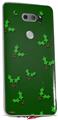 WraptorSkinz Skin Decal Wrap compatible with LG V30 Christmas Holly Leaves on Green