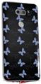 WraptorSkinz Skin Decal Wrap compatible with LG V30 Pastel Butterflies Blue on Black
