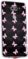 WraptorSkinz Skin Decal Wrap compatible with LG V30 Pastel Butterflies Pink on Black