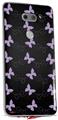 WraptorSkinz Skin Decal Wrap compatible with LG V30 Pastel Butterflies Purple on Black