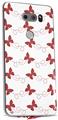 WraptorSkinz Skin Decal Wrap compatible with LG V30 Pastel Butterflies Red on White