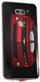 WraptorSkinz Skin Decal Wrap compatible with LG V30 2010 Chevy Camaro Jeweled Red - White Stripes on Black