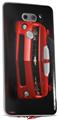 WraptorSkinz Skin Decal Wrap compatible with LG V30 2010 Chevy Camaro Victory Red - White Stripes on Black