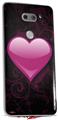 WraptorSkinz Skin Decal Wrap compatible with LG V30 Glass Heart Grunge Hot Pink