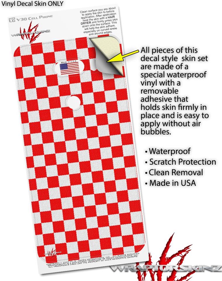 Lg V30 Checkered Canvas Red And White Wraptorskinz