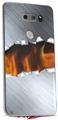 WraptorSkinz Skin Decal Wrap compatible with LG V30 Ripped Metal Fire