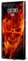 Decal style Skin Wrap compatible with Samsung Galaxy Note 9 Flaming Fire Skull Orange
