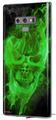 Decal style Skin Wrap compatible with Samsung Galaxy Note 9 Flaming Fire Skull Green