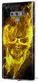 Decal style Skin Wrap compatible with Samsung Galaxy Note 9 Flaming Fire Skull Yellow