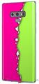 Decal style Skin Wrap compatible with Samsung Galaxy Note 9 Ripped Colors Hot Pink Neon Green