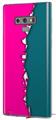 Decal style Skin Wrap compatible with Samsung Galaxy Note 9 Ripped Colors Hot Pink Seafoam Green