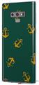 Decal style Skin Wrap compatible with Samsung Galaxy Note 9 Anchors Away Hunter Green