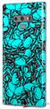 Decal style Skin Wrap compatible with Samsung Galaxy Note 9 Scattered Skulls Neon Teal