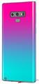 Decal style Skin Wrap compatible with Samsung Galaxy Note 9 Smooth Fades Neon Teal Hot Pink