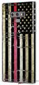 Decal style Skin Wrap compatible with Samsung Galaxy Note 9 Painted Faded and Cracked Pink Line USA American Flag