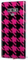 Decal style Skin Wrap compatible with Samsung Galaxy Note 9 Houndstooth Hot Pink on Black