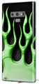 Decal style Skin Wrap compatible with Samsung Galaxy Note 9 Metal Flames Green