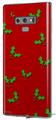 Decal style Skin Wrap compatible with Samsung Galaxy Note 9 Christmas Holly Leaves on Red
