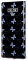 Decal style Skin Wrap compatible with Samsung Galaxy Note 9 Pastel Butterflies Blue on Black