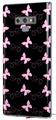 Decal style Skin Wrap compatible with Samsung Galaxy Note 9 Pastel Butterflies Pink on Black
