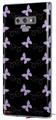 Decal style Skin Wrap compatible with Samsung Galaxy Note 9 Pastel Butterflies Purple on Black