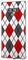 Decal style Skin Wrap compatible with Samsung Galaxy Note 9 Argyle Red and Gray