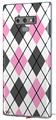 Decal style Skin Wrap compatible with Samsung Galaxy Note 9 Argyle Pink and Gray
