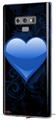 Decal style Skin Wrap compatible with Samsung Galaxy Note 9 Glass Heart Grunge Blue
