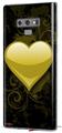 Decal style Skin Wrap compatible with Samsung Galaxy Note 9 Glass Heart Grunge Yellow