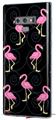 Decal style Skin Wrap compatible with Samsung Galaxy Note 9 Flamingos on Black