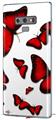 Decal style Skin Wrap compatible with Samsung Galaxy Note 9 Butterflies Red