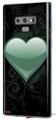 Decal style Skin Wrap compatible with Samsung Galaxy Note 9 Glass Heart Grunge Seafoam Green