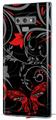 Decal style Skin Wrap compatible with Samsung Galaxy Note 9 Twisted Garden Gray and Red