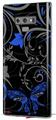 Decal style Skin Wrap compatible with Samsung Galaxy Note 9 Twisted Garden Gray and Blue