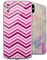 2 Decal style Skin Wraps set compatible with Apple iPhone X and XS Zig Zag Pinks