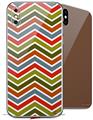 2 Decal style Skin Wraps set compatible with Apple iPhone X and XS Zig Zag Colors 01