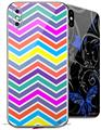 2 Decal style Skin Wraps set compatible with Apple iPhone X and XS Zig Zag Colors 04