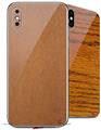 2 Decal style Skin Wraps set compatible with Apple iPhone X and XS Wood Grain - Oak 02