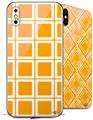 2 Decal style Skin Wraps set compatible with Apple iPhone X and XS Squared Orange
