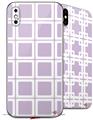 2 Decal style Skin Wraps set compatible with Apple iPhone X and XS Squared Lavender