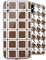 2 Decal style Skin Wraps set compatible with Apple iPhone X and XS Squared Chocolate Brown